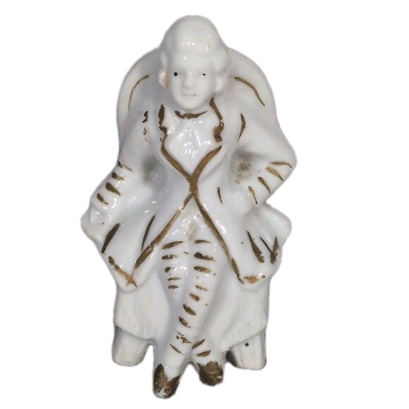 Vintage Ceramic Figurine Man 18th Century Victorian Made In Japan Miniature 3" - Picture 1 of 13